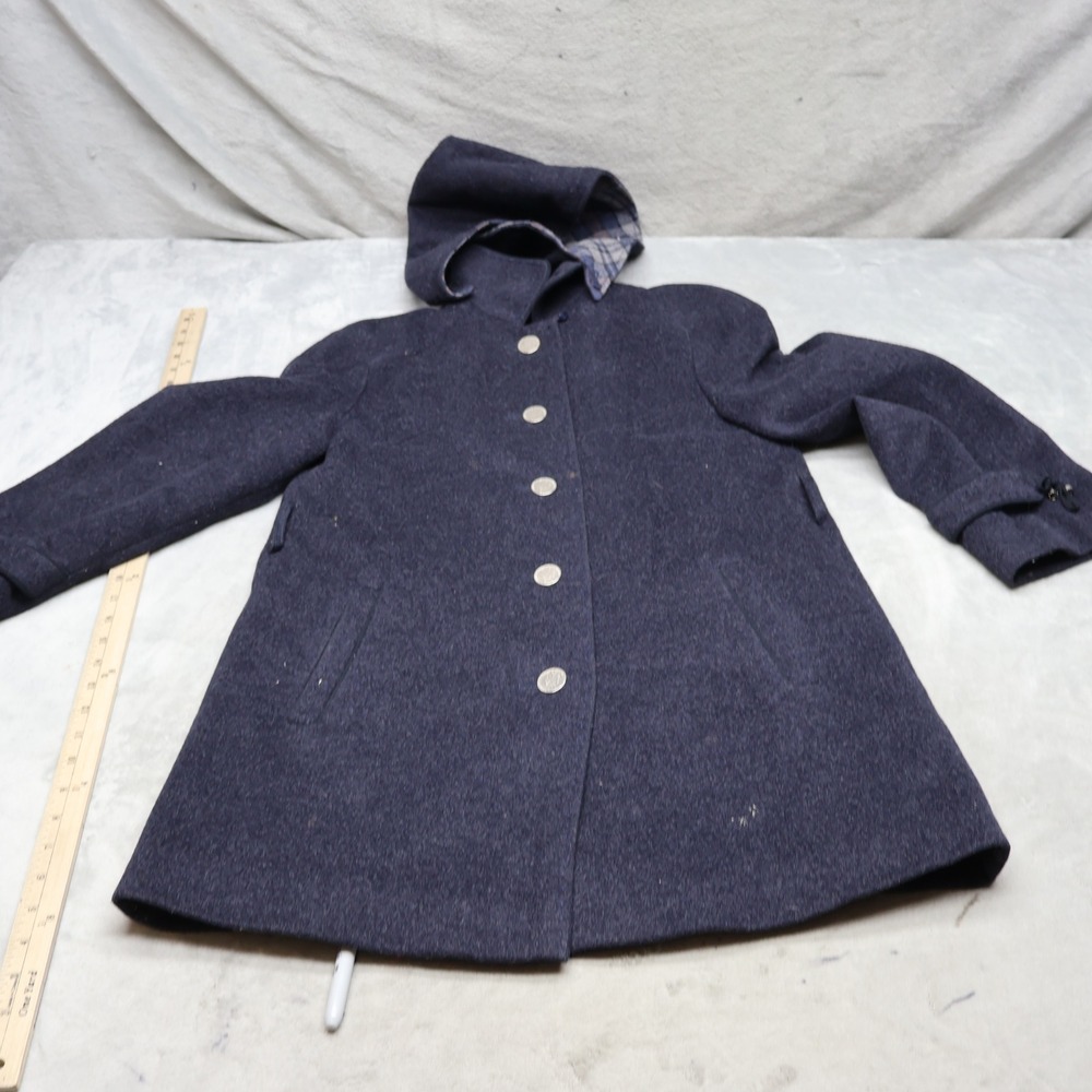 Wolfstaedter Jacket Womens XS EU34 Blue Loden Coat Water Repellent Hooded VTG